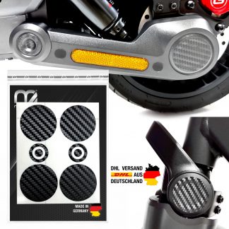 Kreise Aufkleber Carbon Optik geeignet für Segway Ninebot MAX G3 D E-Scooter G3D