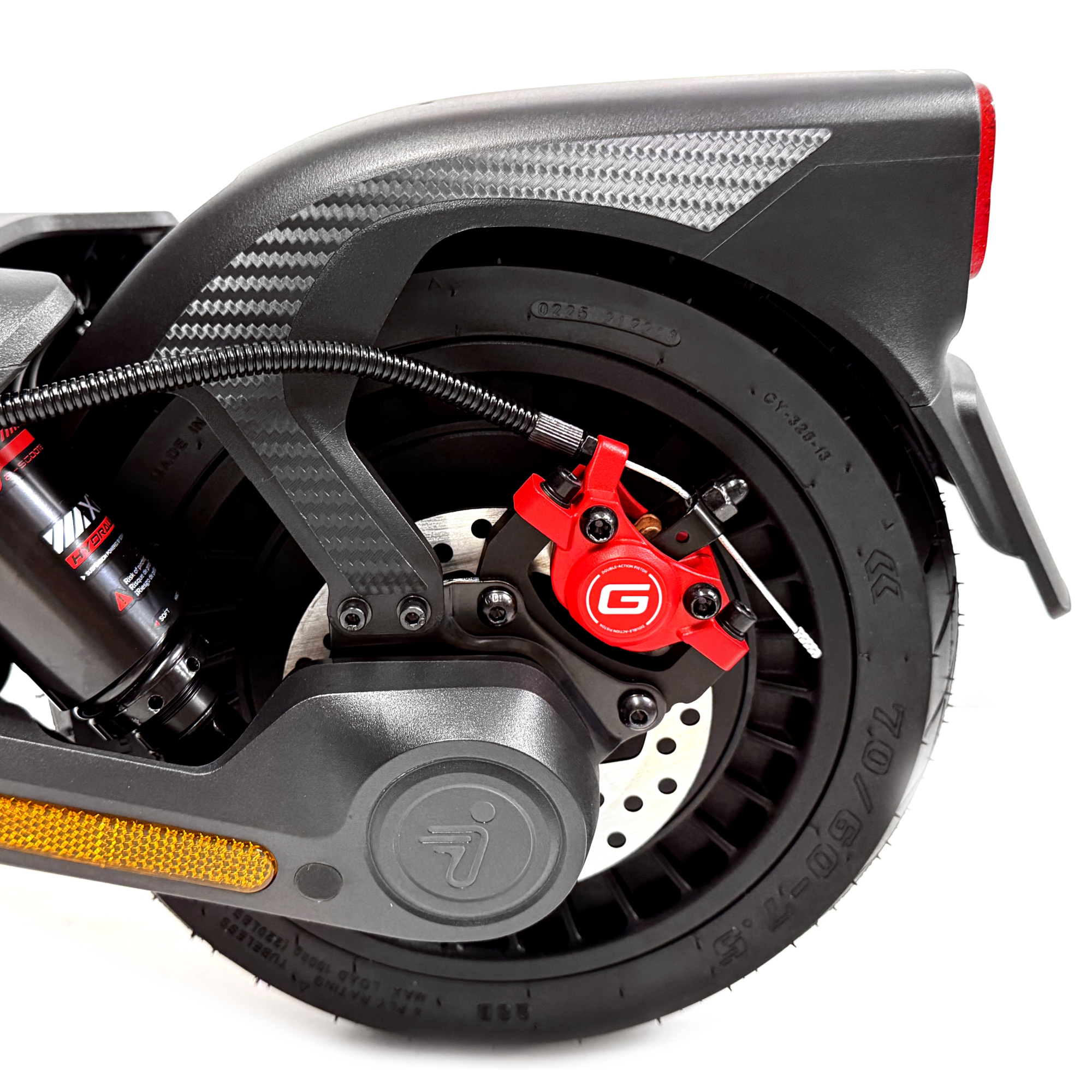 Seitlicher Schutzblech Aufkleber Carbon Optik geeignet für Segway Ninebot MAX G3 D E-Scooter G3D – Bild 2