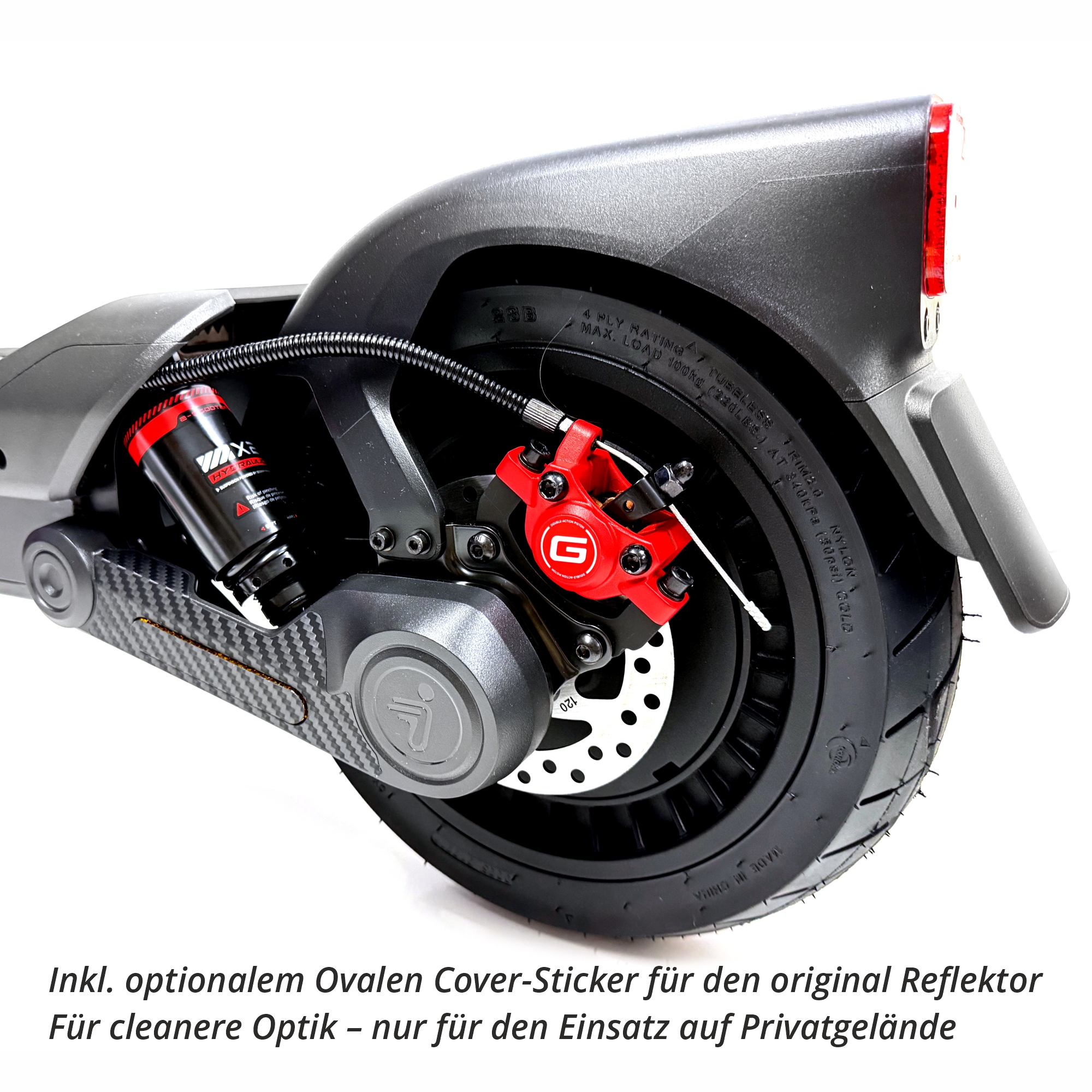 Hinterrad-Schwinge Aufkleber Carbon Optik geeignet für Segway Ninebot MAX G3 D E-Scooter G3D – Bild 6
