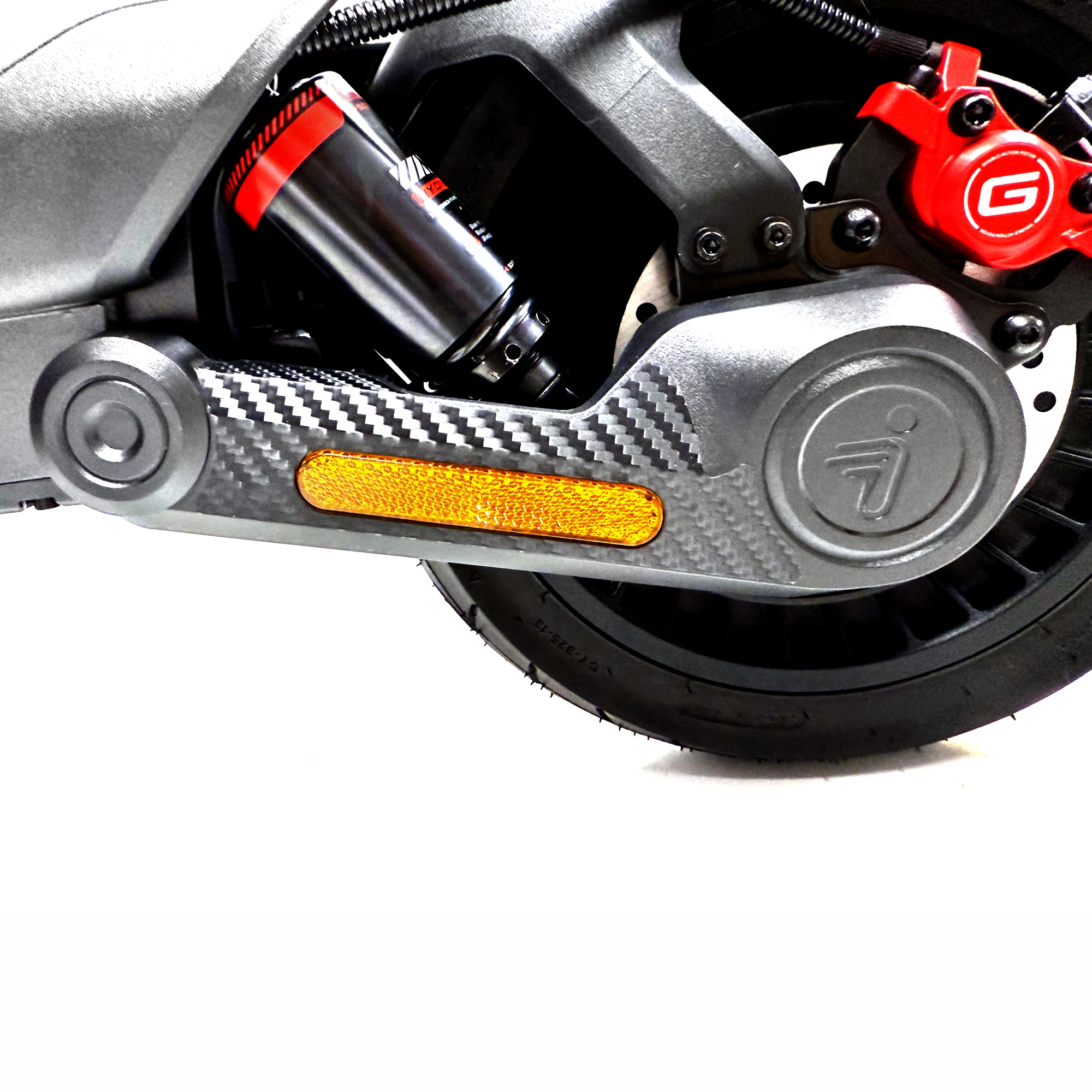 Hinterrad-Schwinge Aufkleber Carbon Optik geeignet für Segway Ninebot MAX G3 D E-Scooter G3D – Bild 3