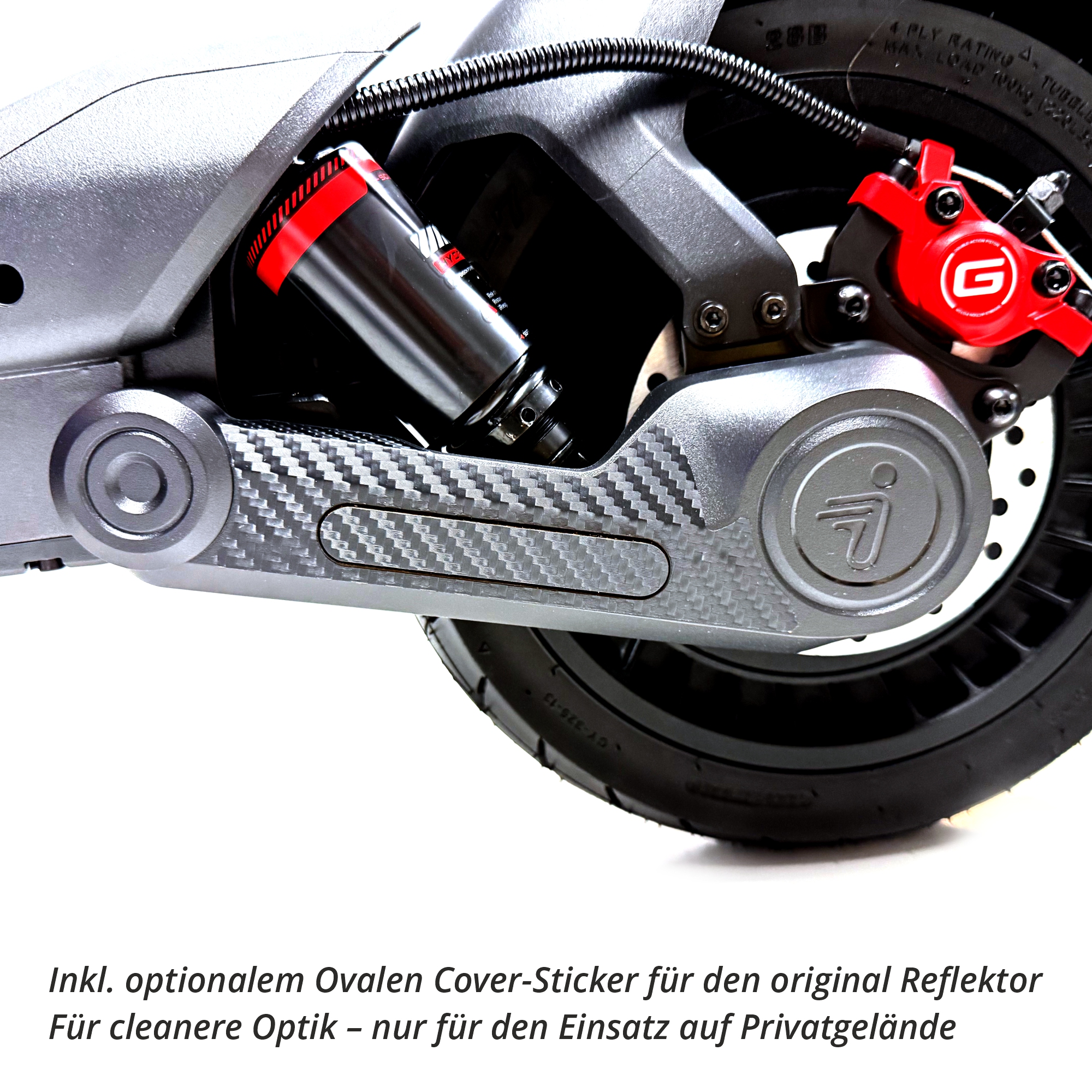 Hinterrad-Schwinge Aufkleber Carbon Optik geeignet für Segway Ninebot MAX G3 D E-Scooter G3D – Bild 4