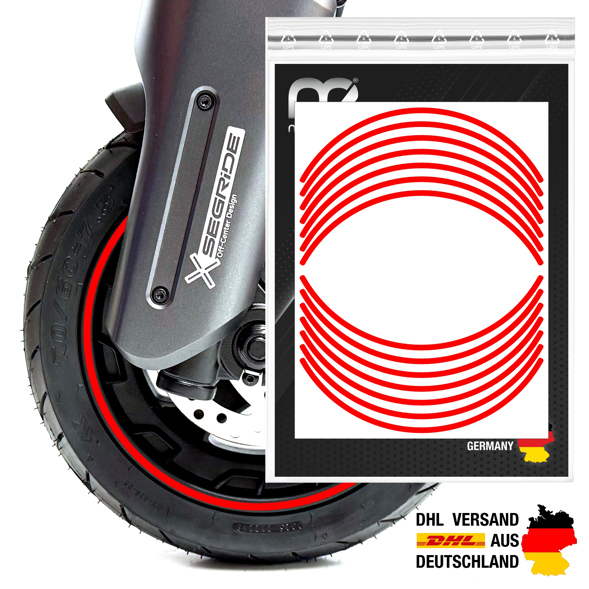 G3D / G3 / ZT3 Pro D - Segway-Ninebot E-Scooter Felgenrand-Aufkleber – Bild 14