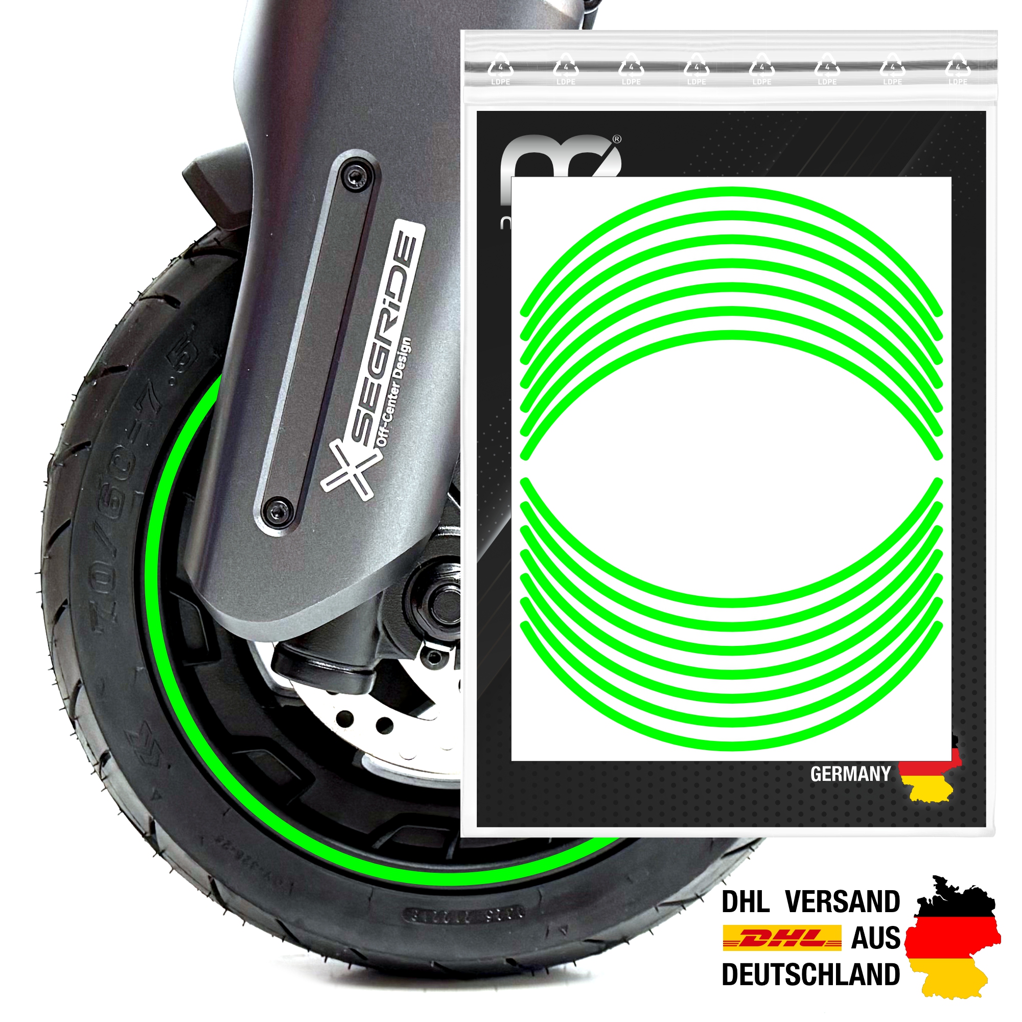 G3D / G3 / ZT3 Pro D - Segway-Ninebot E-Scooter Felgenrand-Aufkleber – Bild 9
