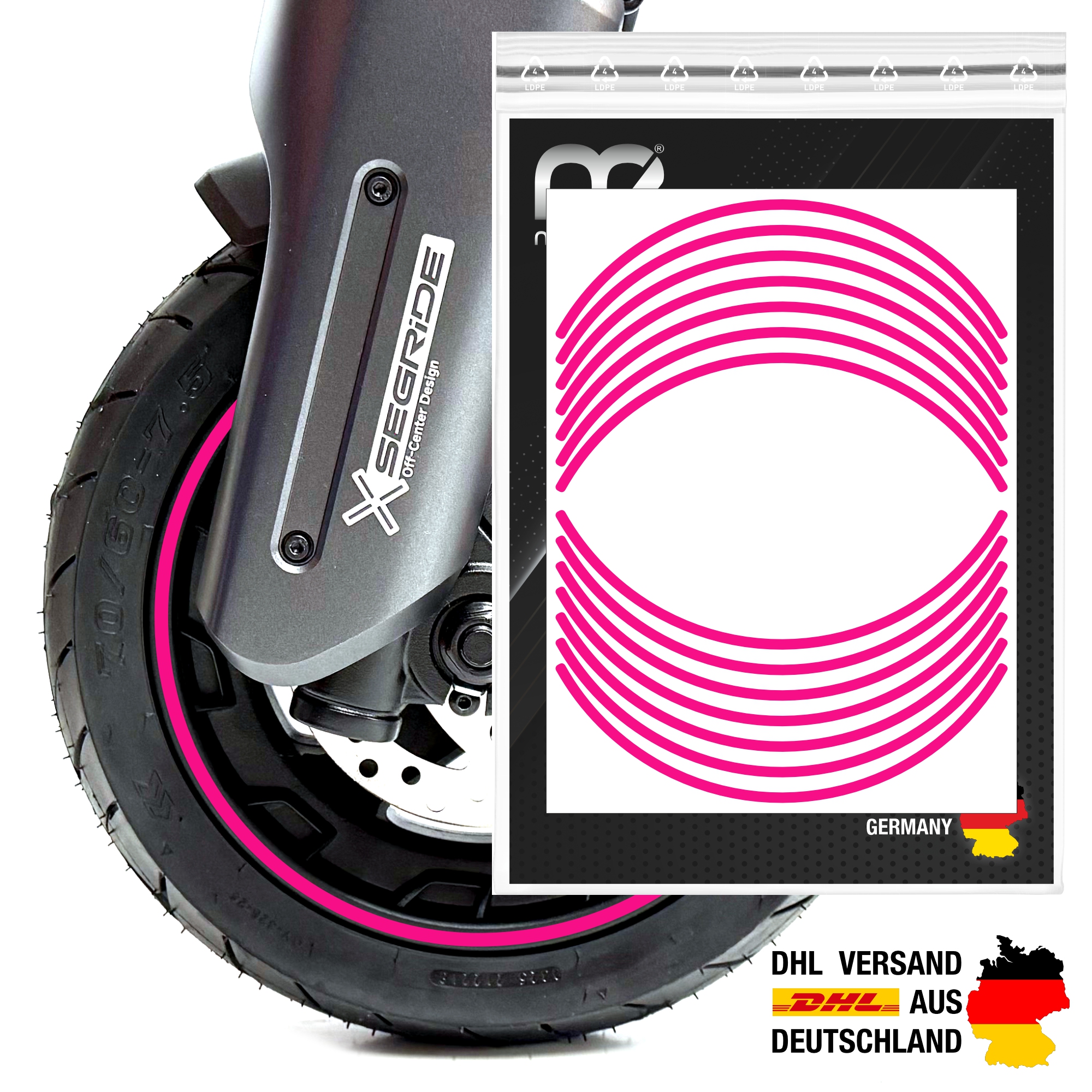 G3D / G3 / ZT3 Pro D - Segway-Ninebot E-Scooter Felgenrand-Aufkleber – Bild 8