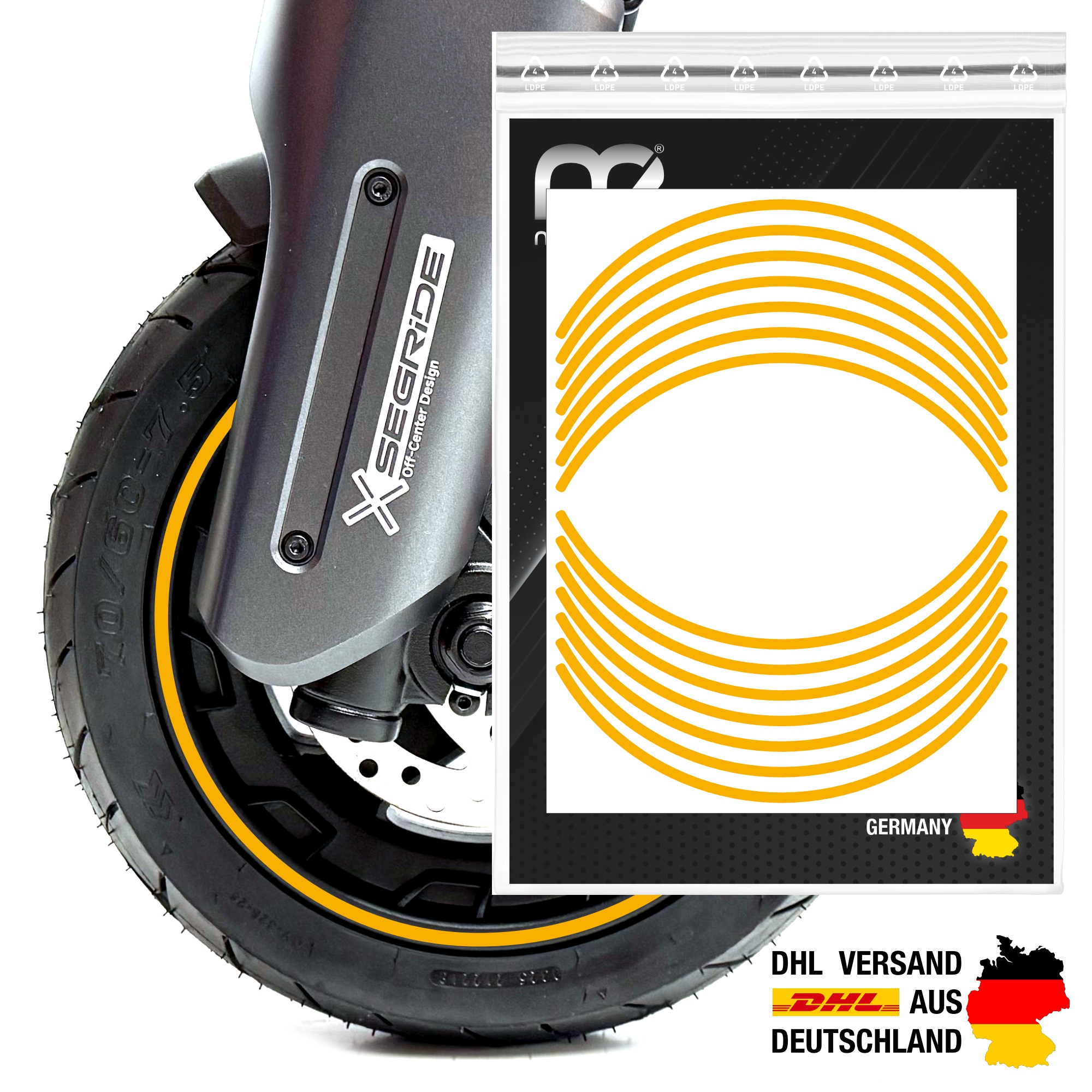 G3D / G3 / ZT3 Pro D - Segway-Ninebot E-Scooter Felgenrand-Aufkleber – Bild 5