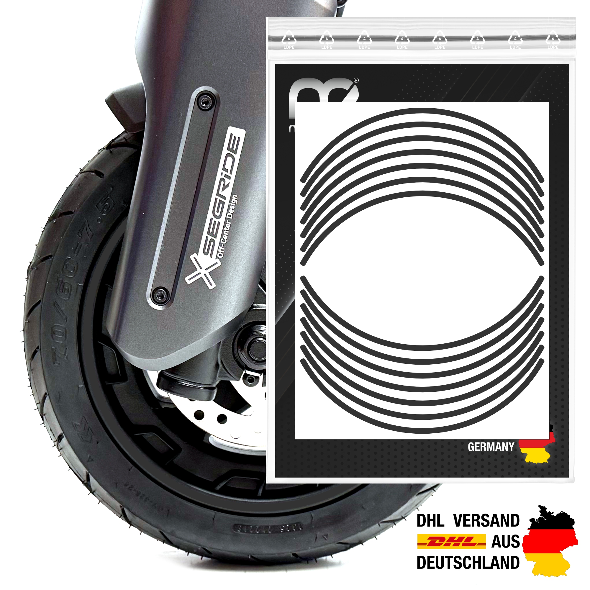 G3D / G3 / ZT3 Pro D - Segway-Ninebot E-Scooter Felgenrand-Aufkleber – Bild 3