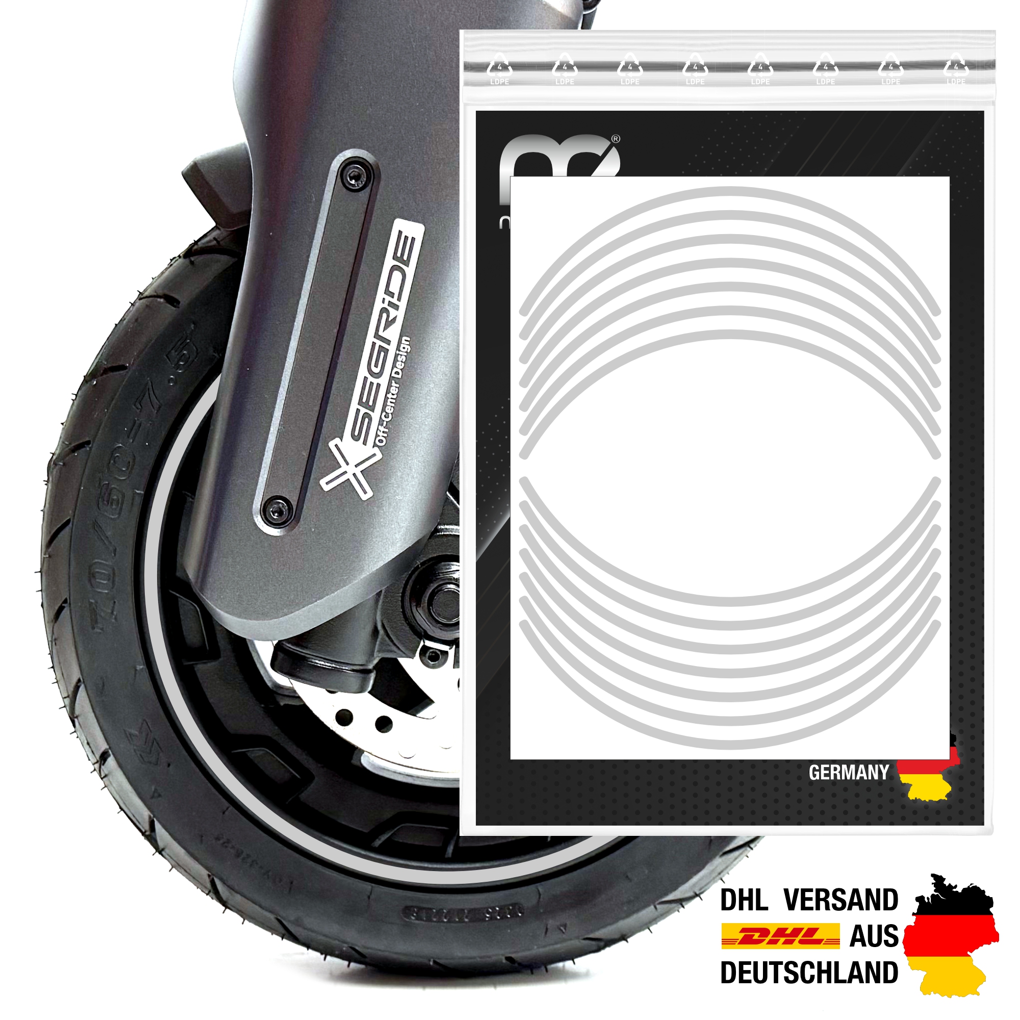 G3D / G3 / ZT3 Pro D - Segway-Ninebot E-Scooter Felgenrand-Aufkleber – Bild 2