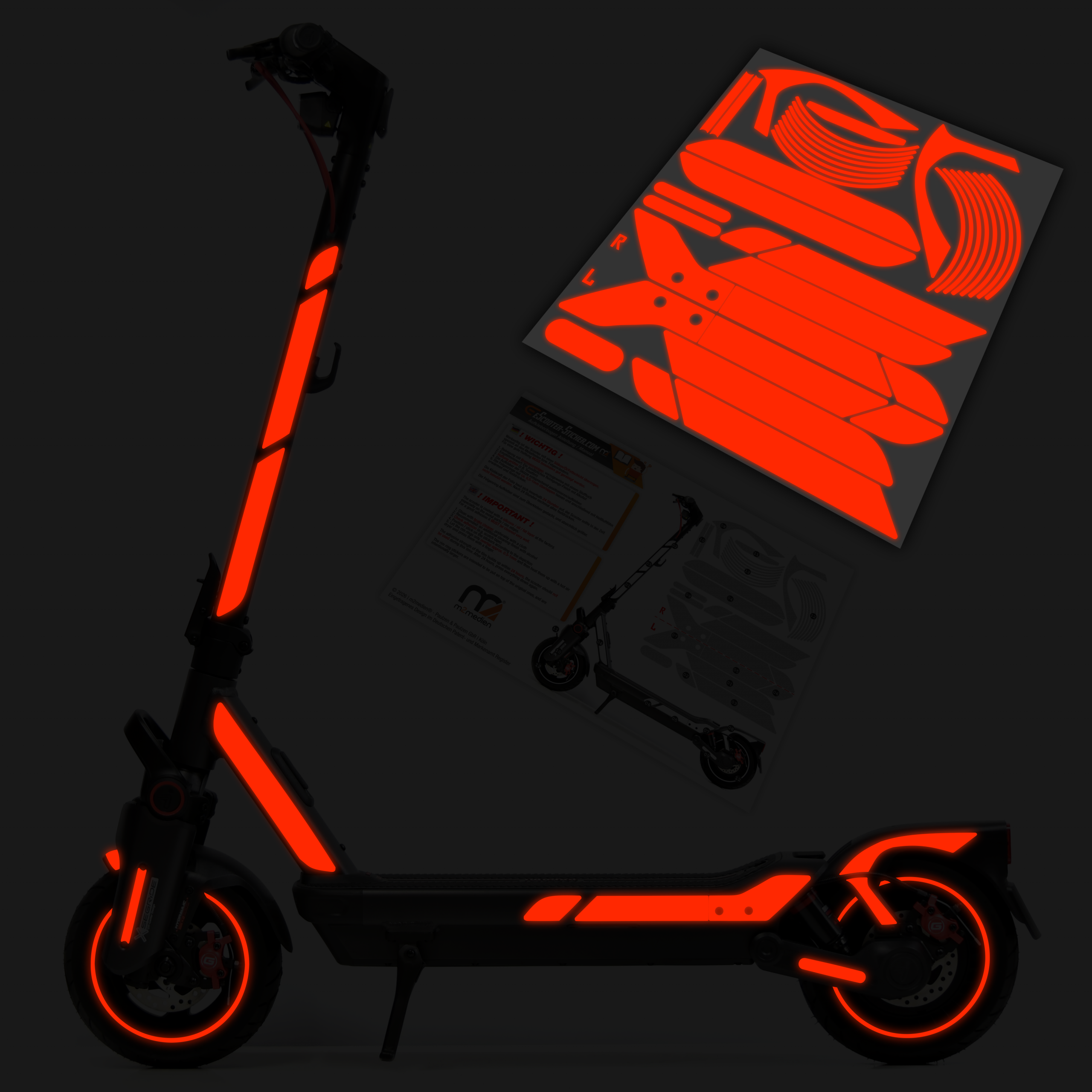 MAX G3 D / G3 Segway-Ninebot E-Scooter Aufkleber/Sticker Bogen – Bild 2