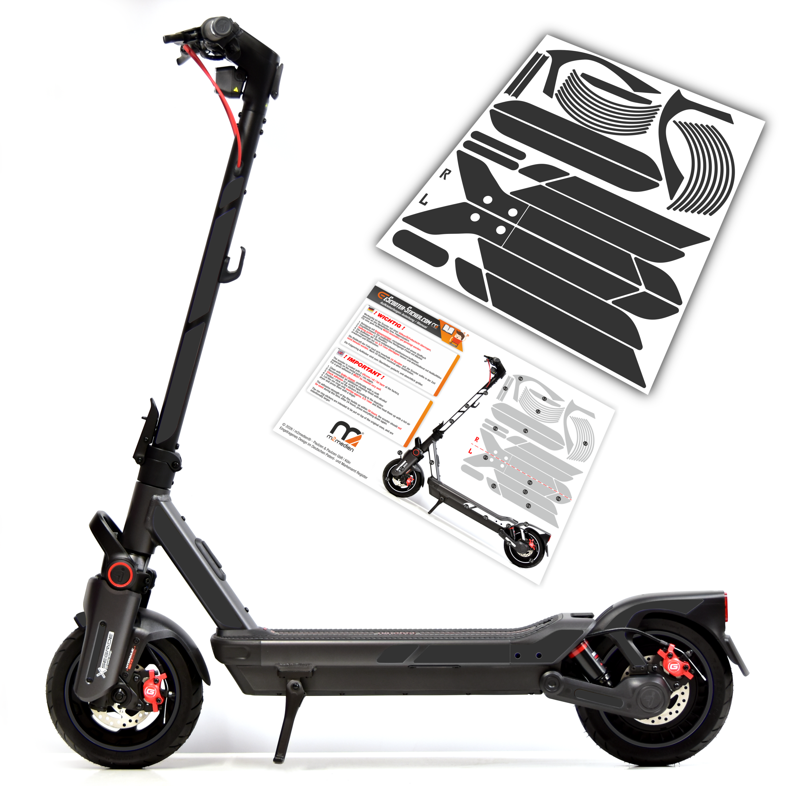 MAX G3 D / G3 Segway-Ninebot E-Scooter Aufkleber/Sticker Bogen – Bild 7