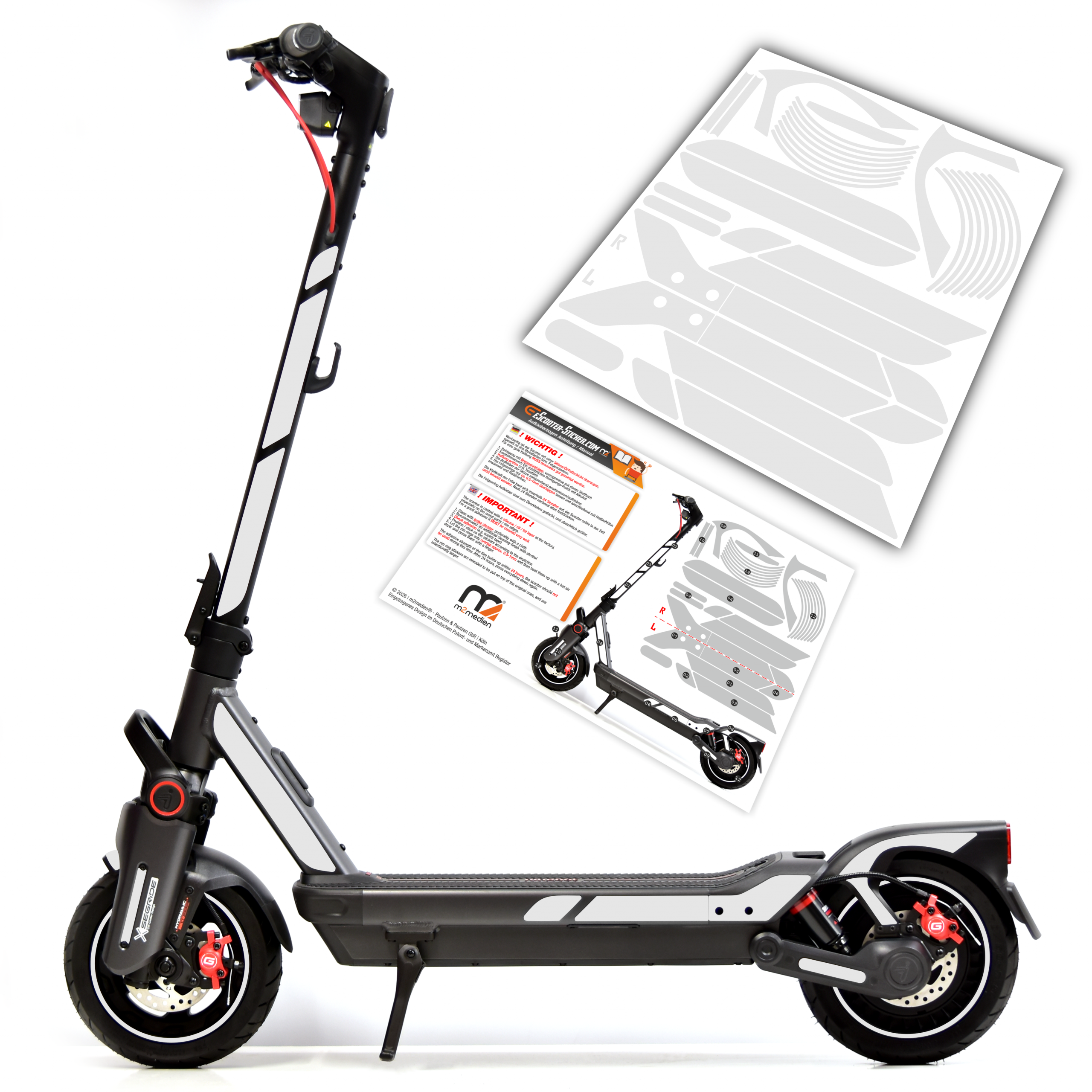 MAX G3 D / G3 Segway-Ninebot E-Scooter Aufkleber/Sticker Bogen – Bild 3